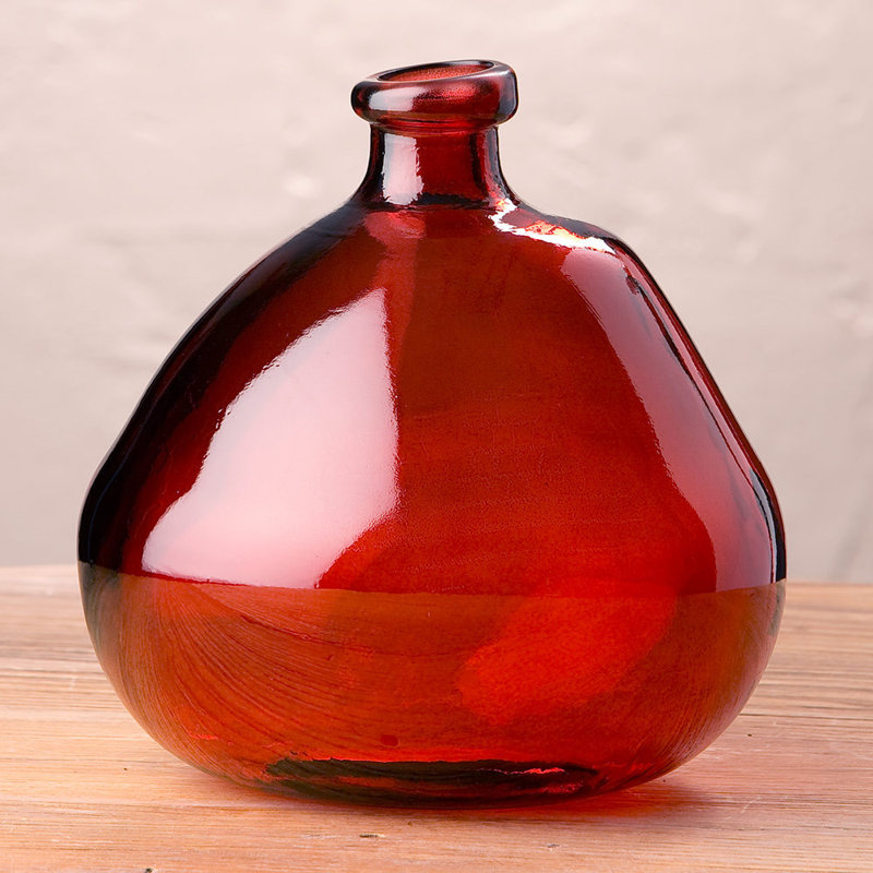 Vase en verre Byxbee, Rouge, H 9 po x l 9 po x P 9 po