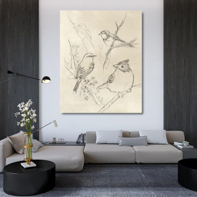 Lark Manor™ Vess, June Erica Gallery Wrapped Canvas Art Titled: Vintage Songbird Sketch I