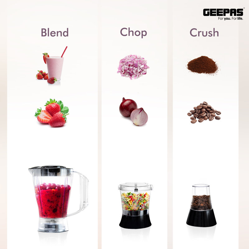 Geepas Food Jug Blender with Jar, Black