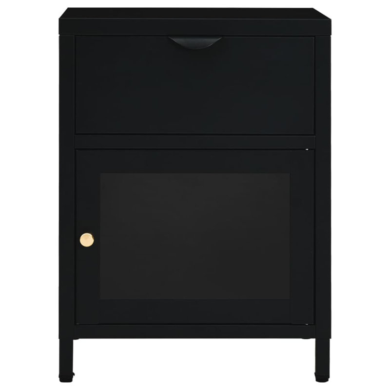 Bruneau 40cm W Bedside Table, Black