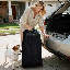Foldable Pet Stroller, 3 Wheels Folding Carrier Jogger Stroller for Dogs Cats with Canopy and DIY Stickers-111302515