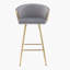 Ensemble de tabourets de bar 2 pièces de 26 pouces avec repose-pieds chromé et tabouret simple à pieds dorés-1318112232-1318112235-1318112230