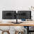 Kratos - Dual Monitor Stand for LED LCD 10 to 27 inch Vesa 75/100 mm with Steel Desk Base Black