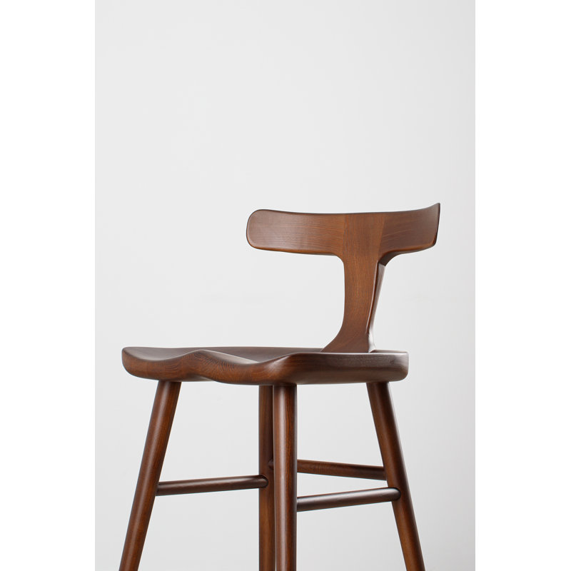 Anvil Chair With Back, Bar Stool (31” Seat Height), Matte Brown