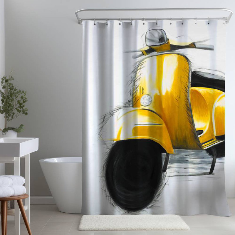 Shower Curtain TR40 – Polyester Shower Curtain, Dye Sublimation Print, 71" W × 74" L