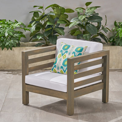 Wood Club Chair With - Covers Breathable Back Cushions