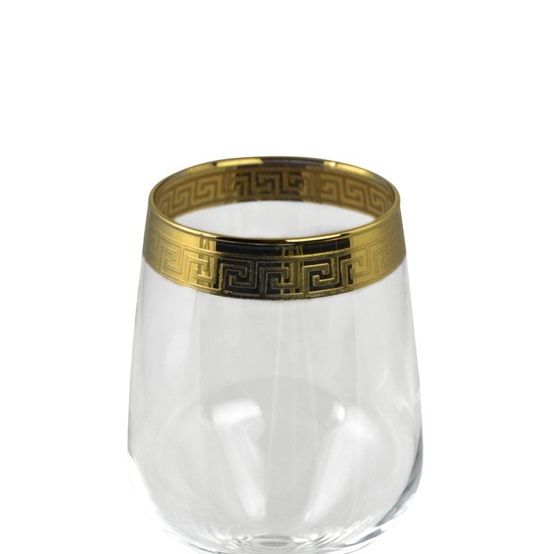 Ensemble de verres à vin avec détails ornés, Or