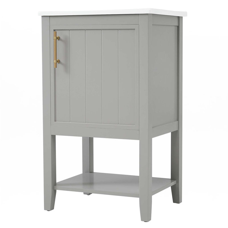 Meuble-lavabo de 20 po avec lavabo, Gris