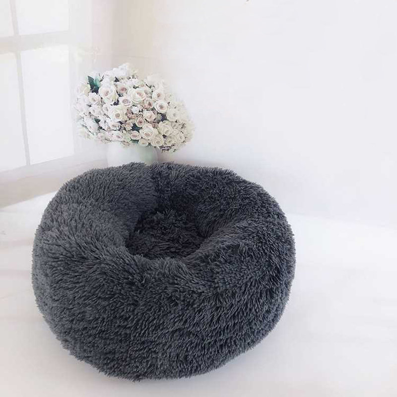 Velvet Bolster Pet Bed