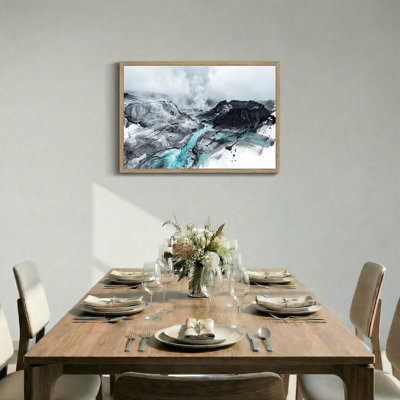 Turquoise River And Steam Vents In Volcanic Landscape Canvas Wall Art