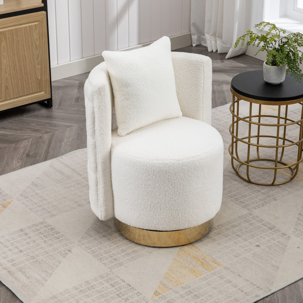 Everly Quinn Alphard Upholstered Swivel Barrel Chair & Reviews | Wayfair