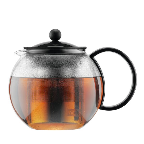 Bodum 12-Ounce Tea for One, Double Wall Glass with Strainer, Black: Tea  Services: Teapots & Coffee Servers 