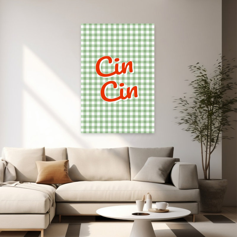 Cin Cin Gingham, 60" H x 40" W