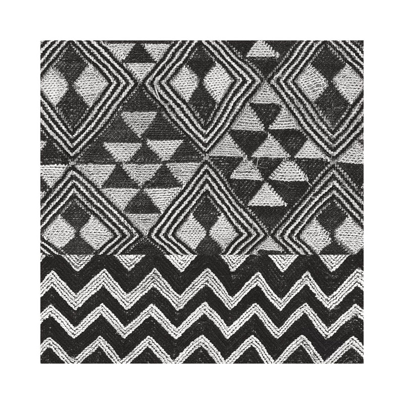 Kuba Cloth Mat II, BandW 1 Piece Wrapped Canvas Wall Art, 45.72 cm H x 45.72 cm W