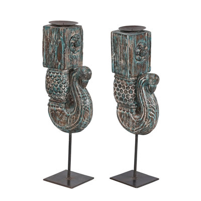 22'' H Solid Wood Candlestick