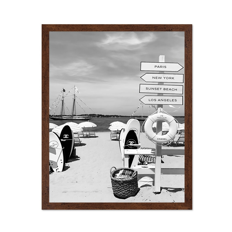 Plage tendance, Poster, 16"H x 20"W, Brown Framed