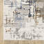 Tapis gris / ivoire / bleu foncé à motif abstrait tissé à la machine 8 pi x 11 pi-259571616