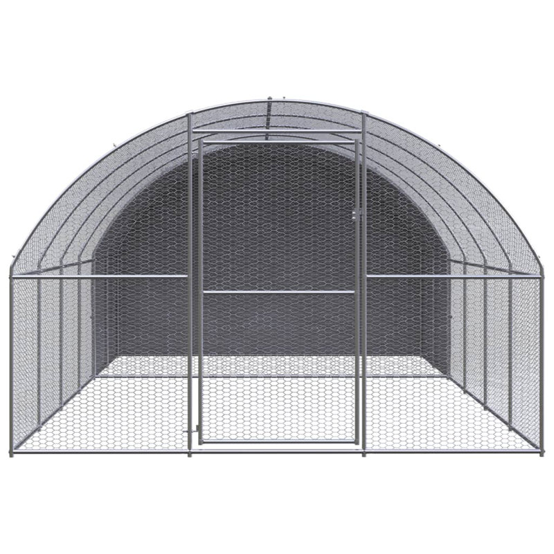 Cage à poulet résistante aux intempéries, H 78,7 po x l 118,1 po x L 157,4 po, gris