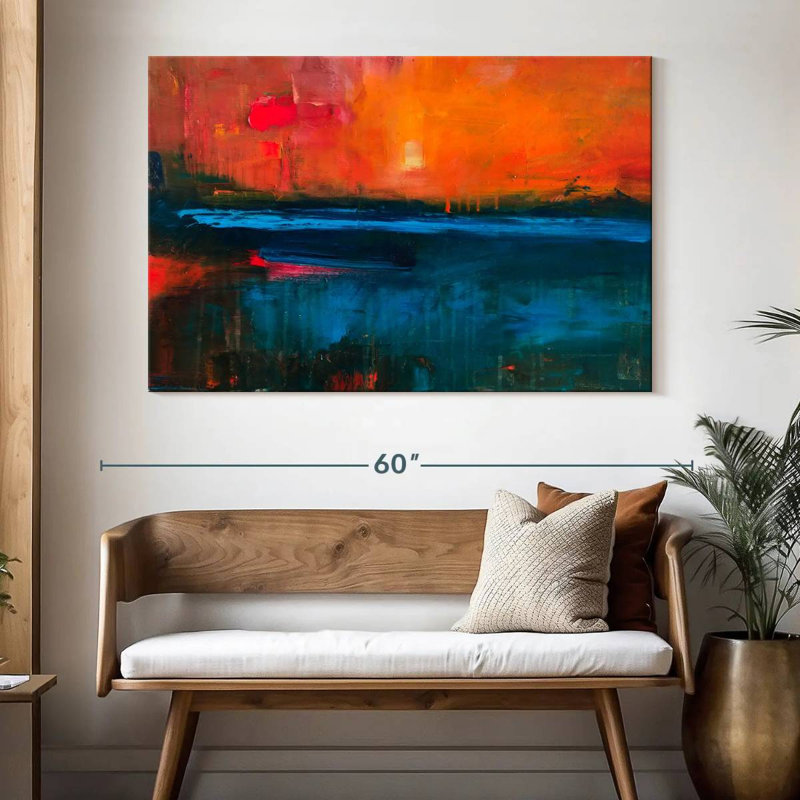 Coucher de soleil abstrait Avery, H 34 po x l 51 po