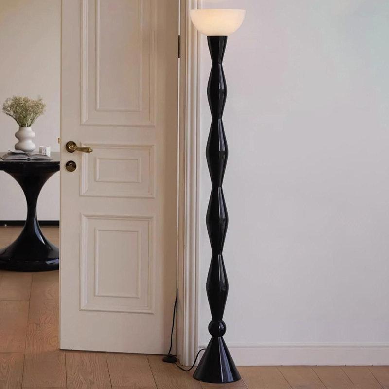 Lampes sur pied en fer noir + verre