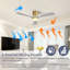 Ventilateur de plafond 52 pouces avec 3 lumières et 3 pales en bois massif
