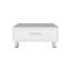 Table basse Berd White avec tiroir et pieds en métal, design compact, blanc