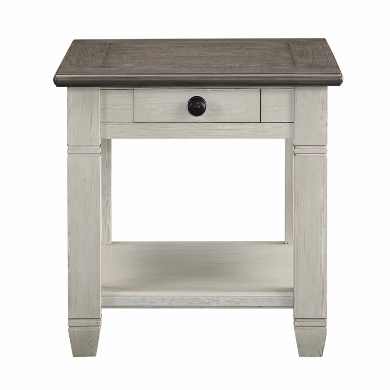 Table de bout 1 pièce avec tiroir et tablette inférieure
