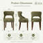Ensemble de 2 chaises de salle à manger rembourrées en lin vert olive, chaises d'appoint modernes sans accoudoirs avec pieds en bois-496374999