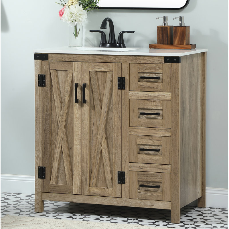 Ensemble de meuble-lavabo simple 32 po Slayton, Chêne naturel