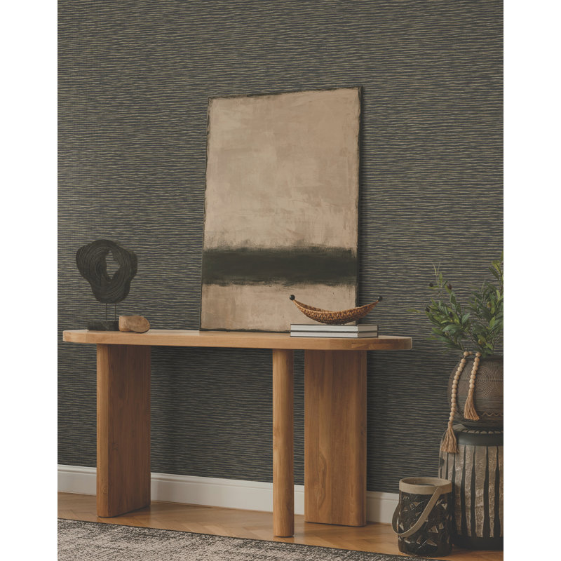 Papier peint Lotus Weave Moss, Gris anthracite