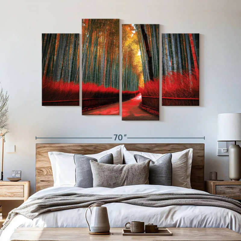 Impression sur toile Arashiyama Bamboo Trail, H 42 po x l 68 po x P 1,25 po