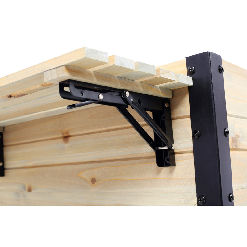 Raised Garden Bed, Black+Natural
