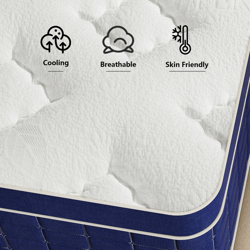 Bassford 12"/13"/14" Medium Memory Foam Hybrid Mattress, Queen, High Profile (13")