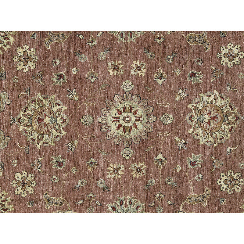Tapis rouille et doré de haute qualité noué à la main