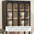 Black Solid Wood Display Cabinet Bookcase