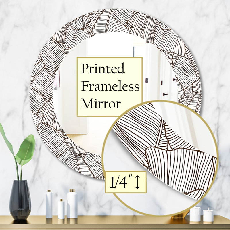 Miroir mural éclectique Leaves of Palm Tree, H 31,5 po x l po