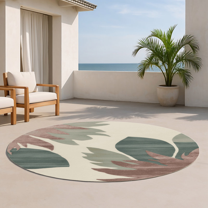 Watercolor Gray Indoor and Outdoor Area Rug, Rectangle 8' x 10'