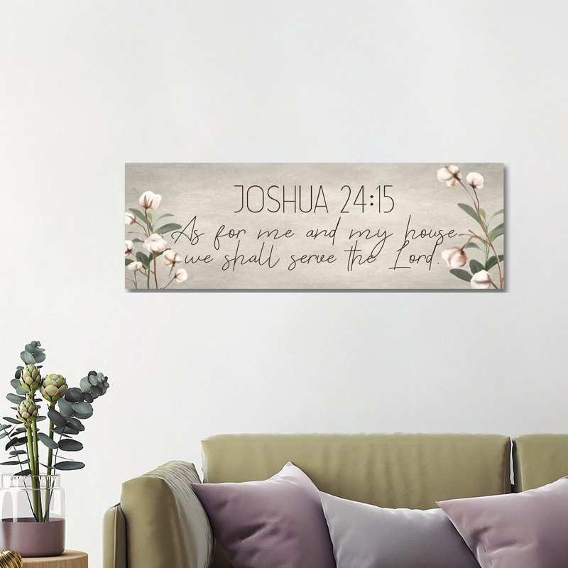 Joshua 24:15 Cotton by Kimberly Allen - Panoramic Print on Canvas, Wrapped Canvas, 121.92 cm H x 40.64 cm W x 1.91 cm D