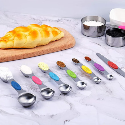 Stainless Steel Measuring Cups with Magnetic Measuring Spoons Set
