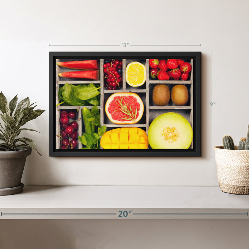 Vegetable And Fruit Bento Canvas Print, 9" H x 13" W