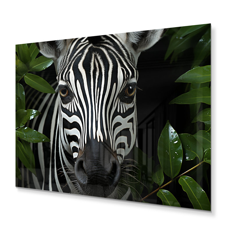 Striking Zebra Patterns III - Animals Zebra Metal Wall Art, H 12 po x l 20 po x P 1 po
