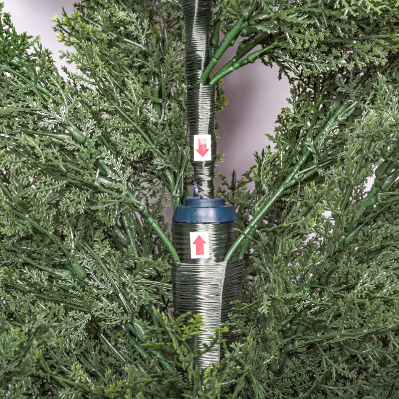 Cyprès artificiel 5 pi dans un pot en plastique noir, plante topiaire artificielle réaliste résistante aux rayons UV pour la décoration de jardin intérieur et extérieur