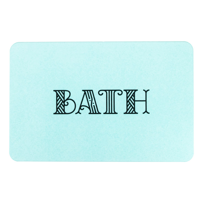 Non-Slip Bath Mat, Aqua Blue