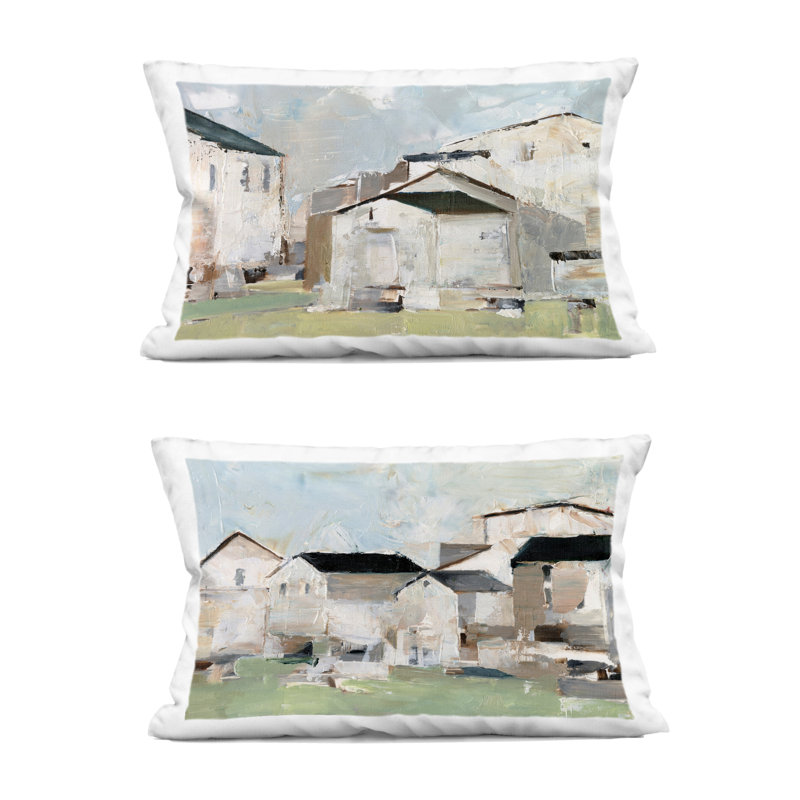 Coussin Stupell Industries Cluster of Homes View Design par Ethan Harper (ensemble de 2)
