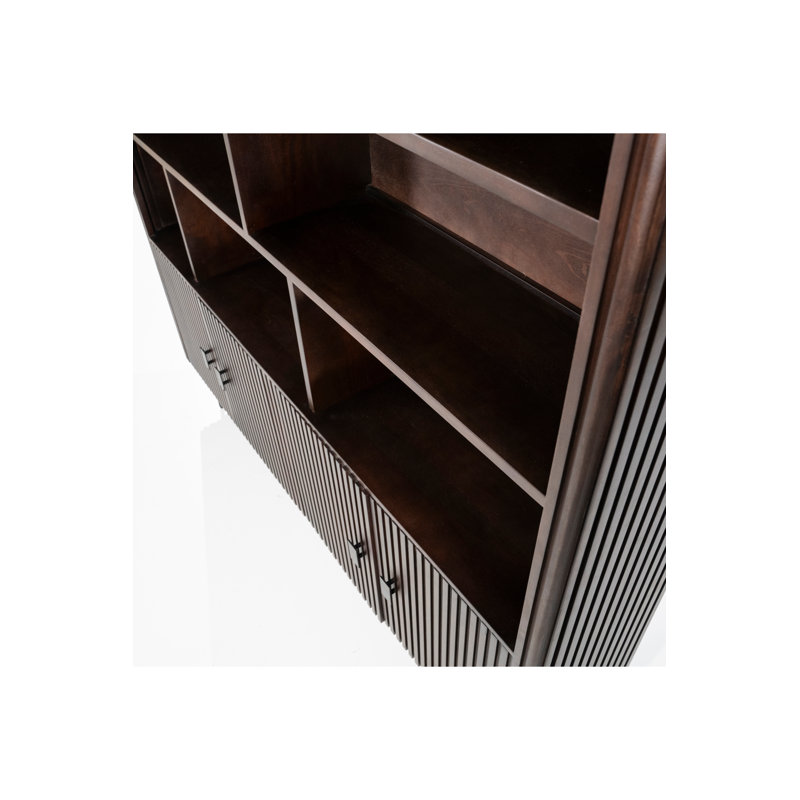 Cabinet Solid Wood Bookcase, Brown