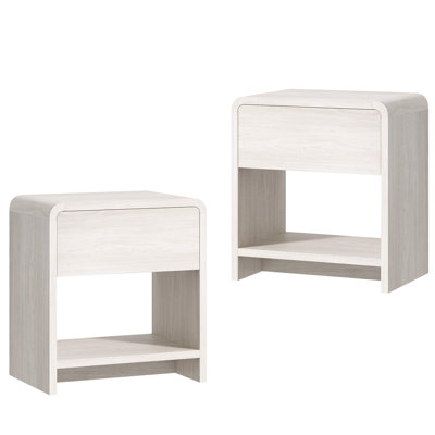 Modern Nightstand with Drawer Storage, Engineered Wood Construction