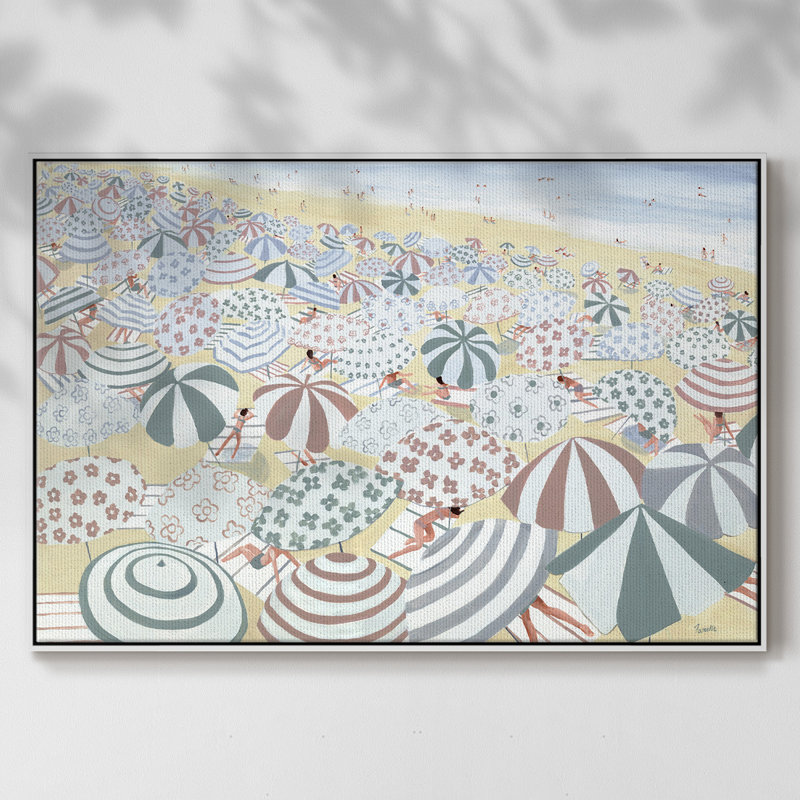 Plage subtile - imprimé, H 41 po x l 27 po x P 2 po, Toile avec cadre blanc