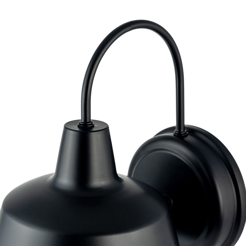 Sena Outdoor Steel Gooseneck Barn light, 11" H x 8.35" W x 10.65" D, Black