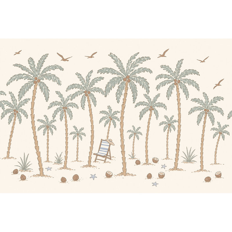 Décoration murale palmier tropical, 160"x108", Textured Non-Pasted