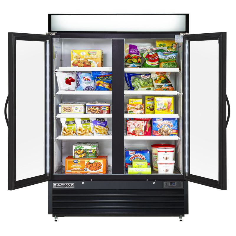 Maxx Cold Double Glass Door Ice Merchandiser Freezer